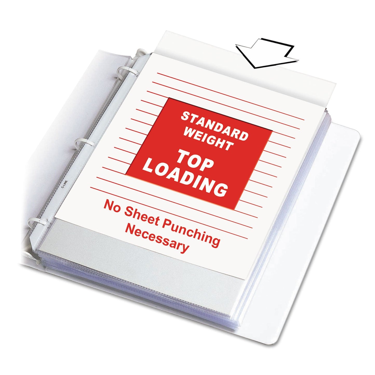 C-Line Standard Weight Polypropylene Sheet Protectors, Non-Glare, 2", 11 x 8.5, 100/Box