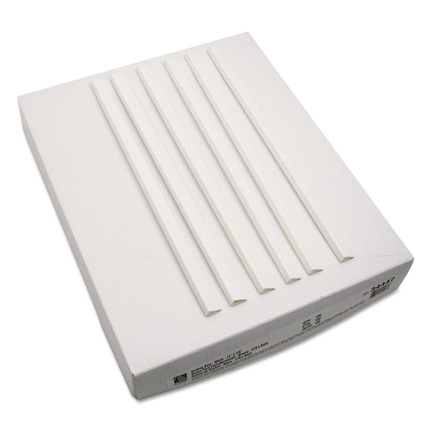 C-Line Slide 'N Grip Binding Bars, 40-Sheet Capacity, 11 x 0.25, White, 100/Box