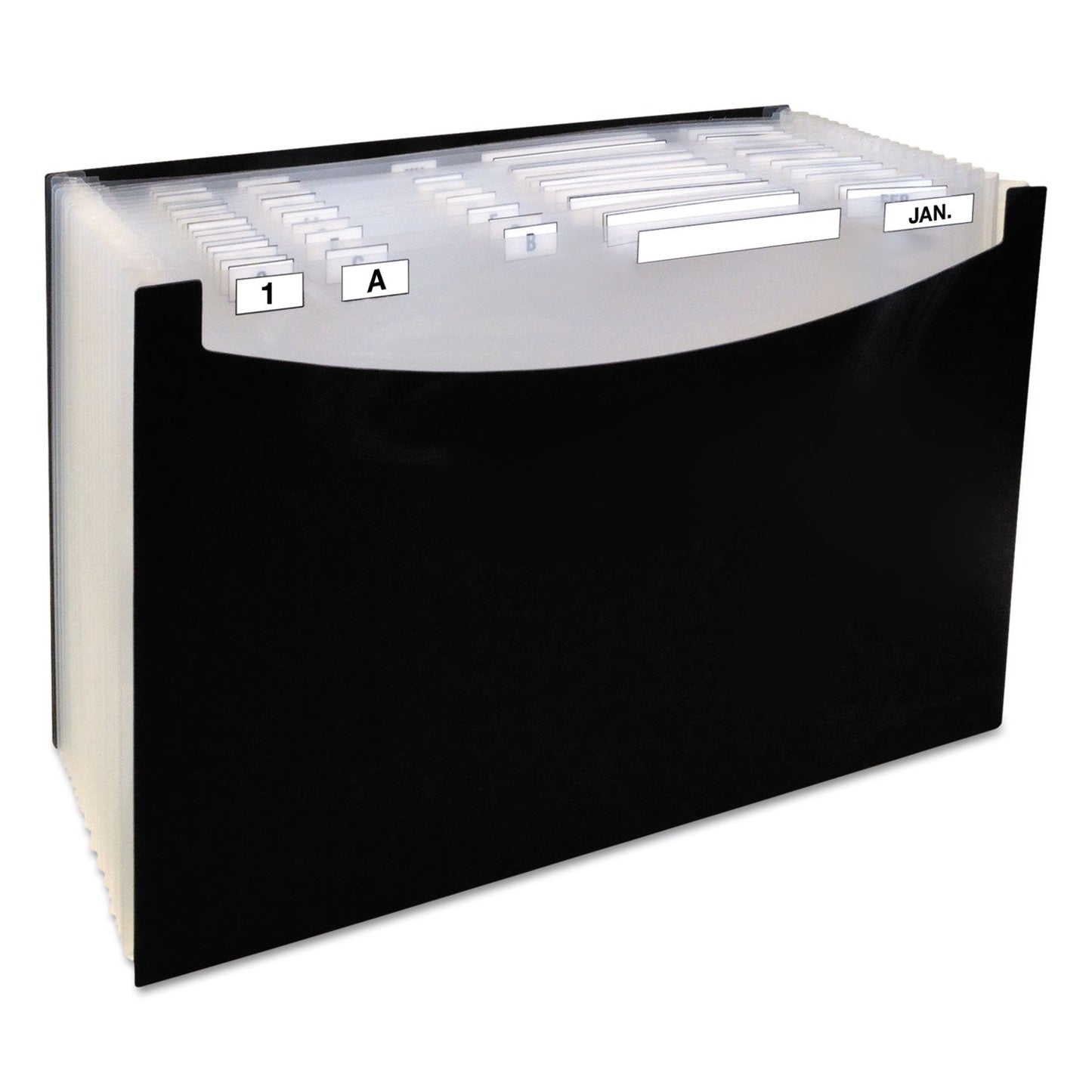 C-Line 21-Pocket Stand-Up Design Expanding File, 12" Expansion, 21 Sections, 1/5-Cut Tabs, Legal Size, Black