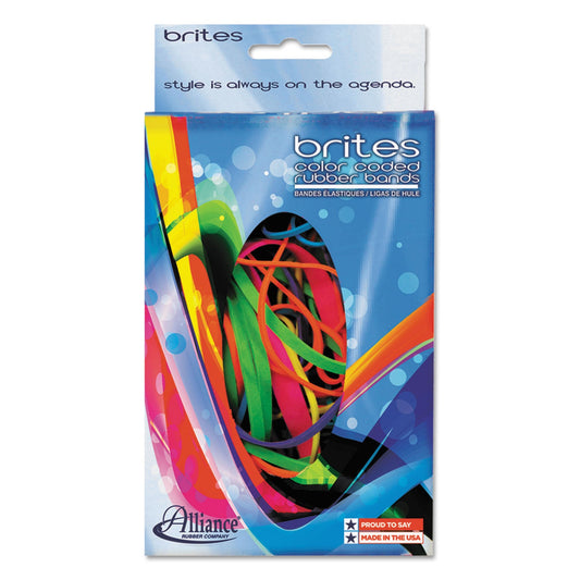 Alliance Brites Pic-Pac Rubber Bands, Size 54 (Assorted), 0.04" Gauge, Assorted Colors, 1.5 oz Box, Band-Count Varies