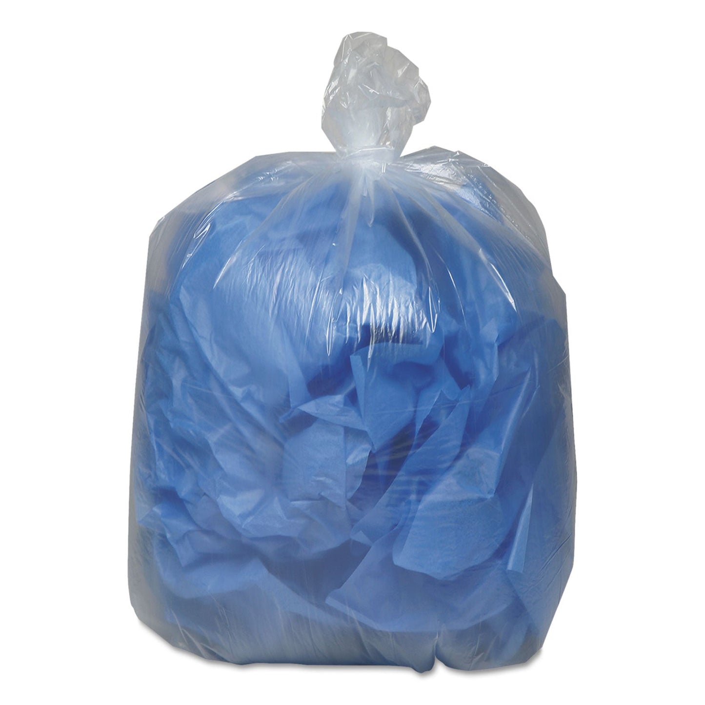 Earthsense Linear Low Density Clear Recycled Can Liners, 33 gal, 1.25 mil, 33" x 39", Clear, 100/Carton