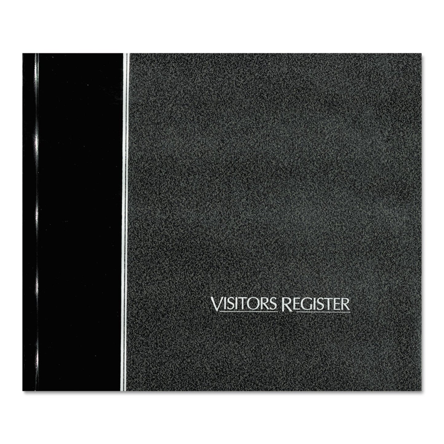 National Hardcover Visitor Register Book, Black Cover, 9.78 x 8.5 Sheets, 128 Sheets/Book