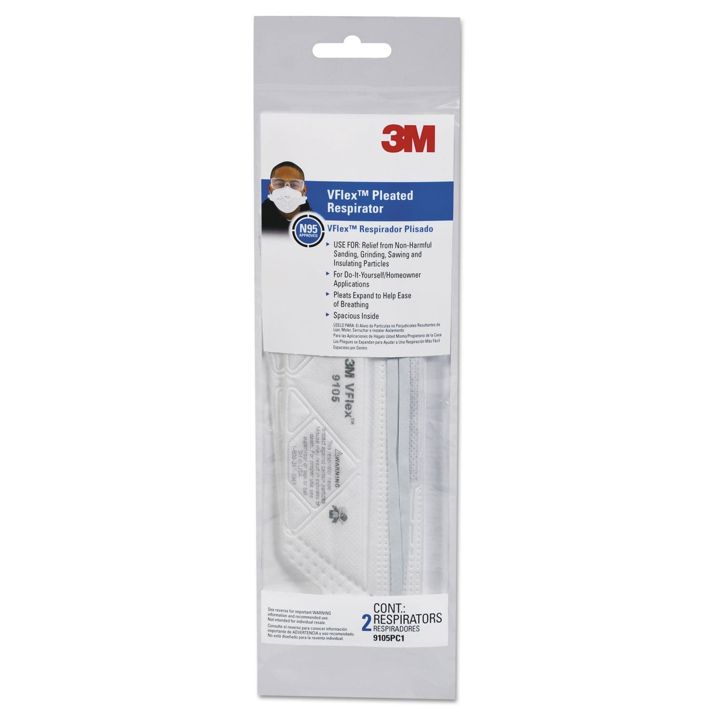 3M VFlex Particulate Respirator N95, Standard Size, 50/Box
