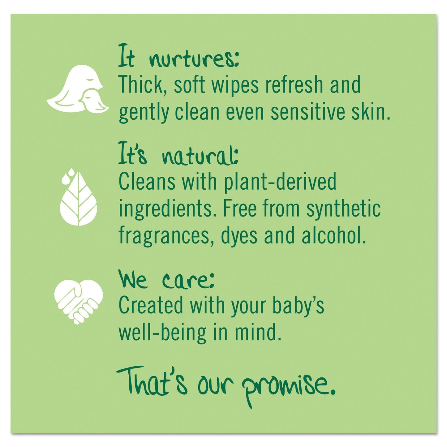 Seventh Generation Free and Clear Baby Wipes, Refill, 7 x 7, Unscented, White, 256/Pack