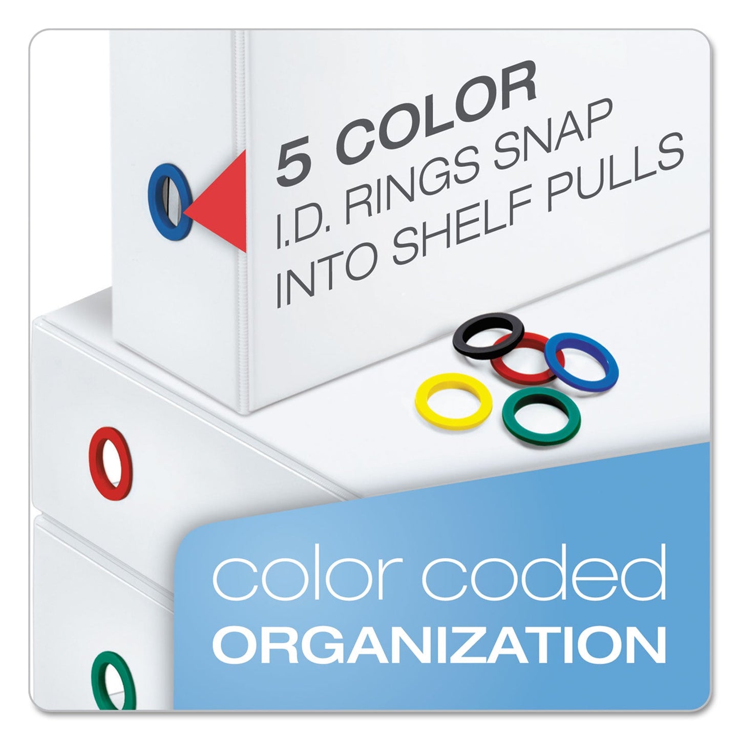 Cardinal FreeStand Easy Open Locking Slant-D Ring Binder, 3 Rings, 2" Capacity, 11 x 8.5, White