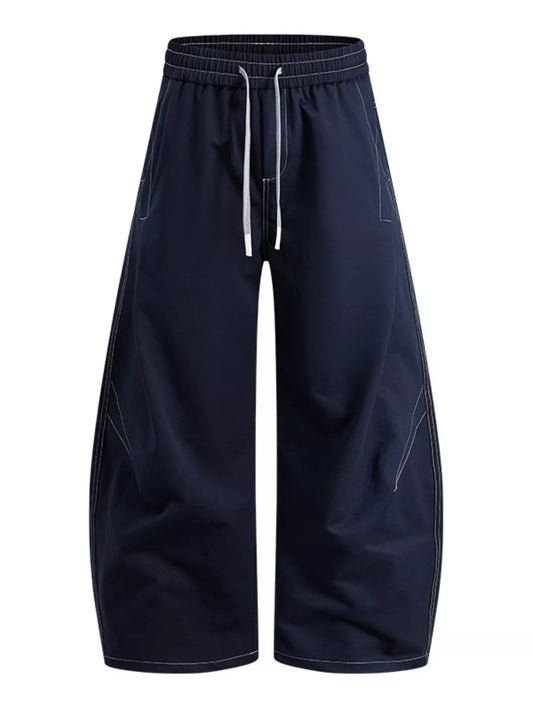 Men's Plus Size Wide Leg Drawstring Casual Pants