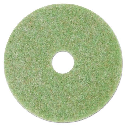 3M Low-Speed TopLine Autoscrubber Floor Pads 5000, 17" Diameter, Green/Amber, 5/Carton