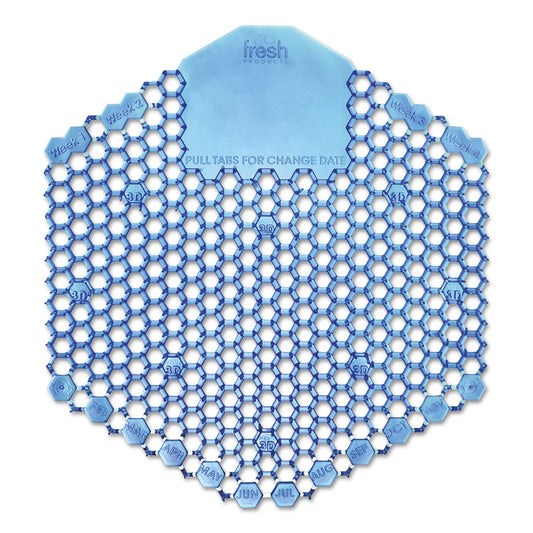 Fresh Products Wave 3D Urinal Deodorizer Screen, Cotton Blossom Scent, Blue, 10/Box, 6 Boxes/Carton