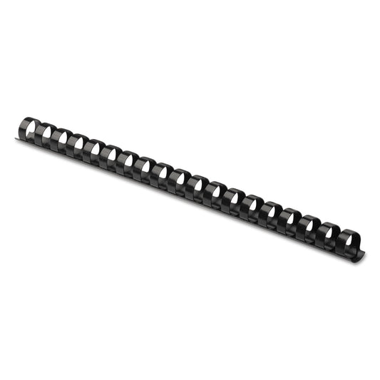 Fellowes Plastic Comb Bindings, 1/2" Diameter, 90 Sheet Capacity, Black, 25/Pack