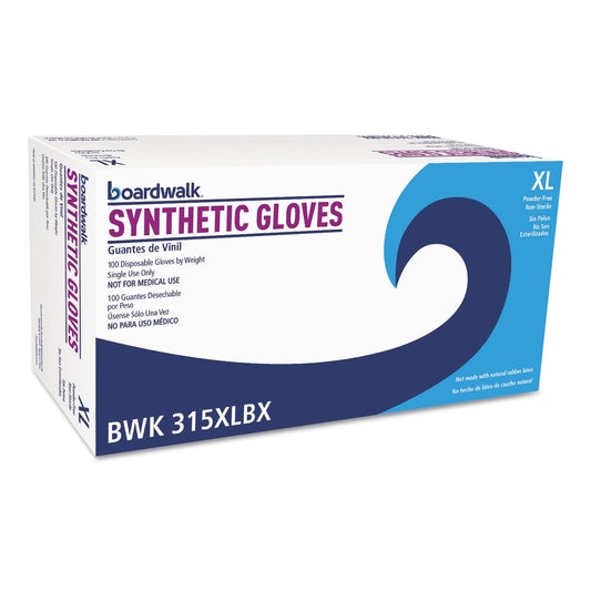 Boardwalk Powder-Free Synthetic Vinyl Gloves, X-Large, Cream, 4 mil, 1000/Carton