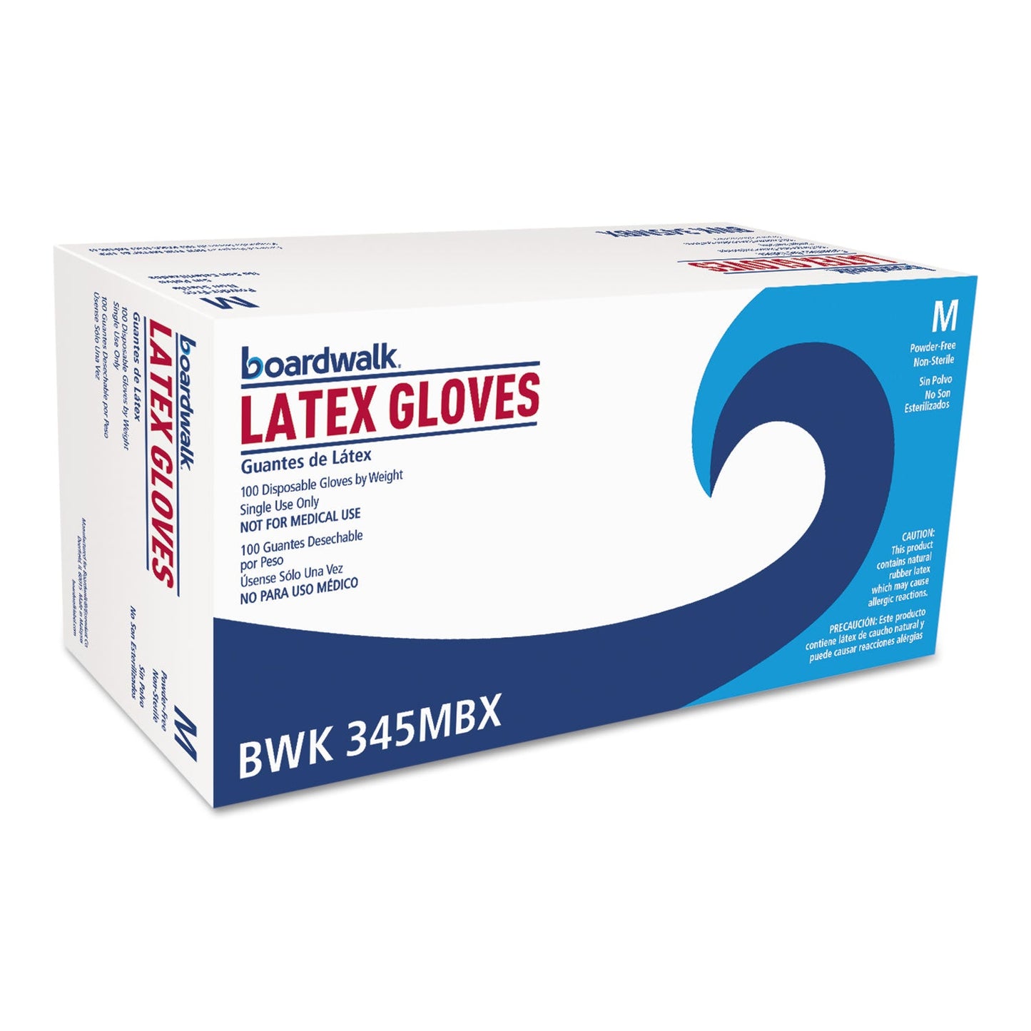 Boardwalk General-Purpose Latex Gloves, Natural, Medium, Powder-Free, 4.4 mil, 1000/Ctn