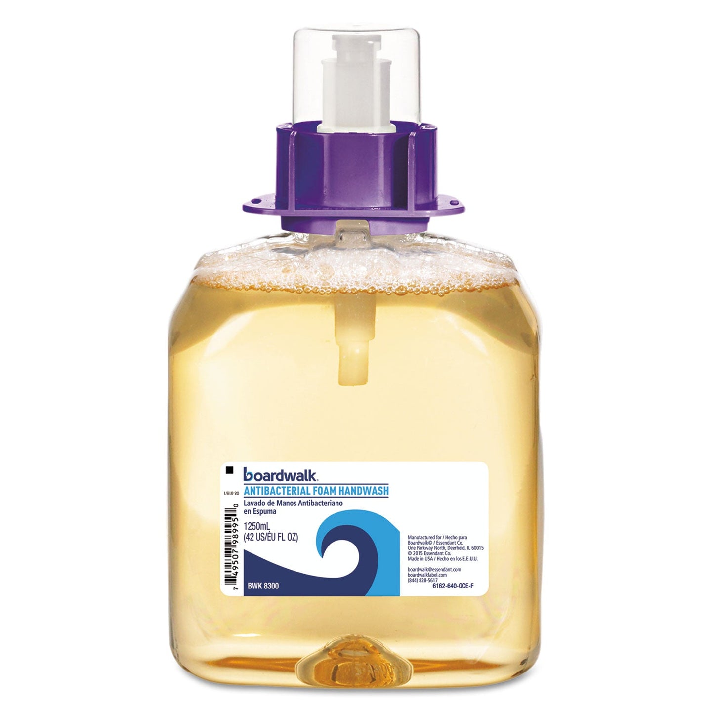 Boardwalk Foam Antibacterial Handwash, Fruity, 1,250 mL Refill, 4/Carton