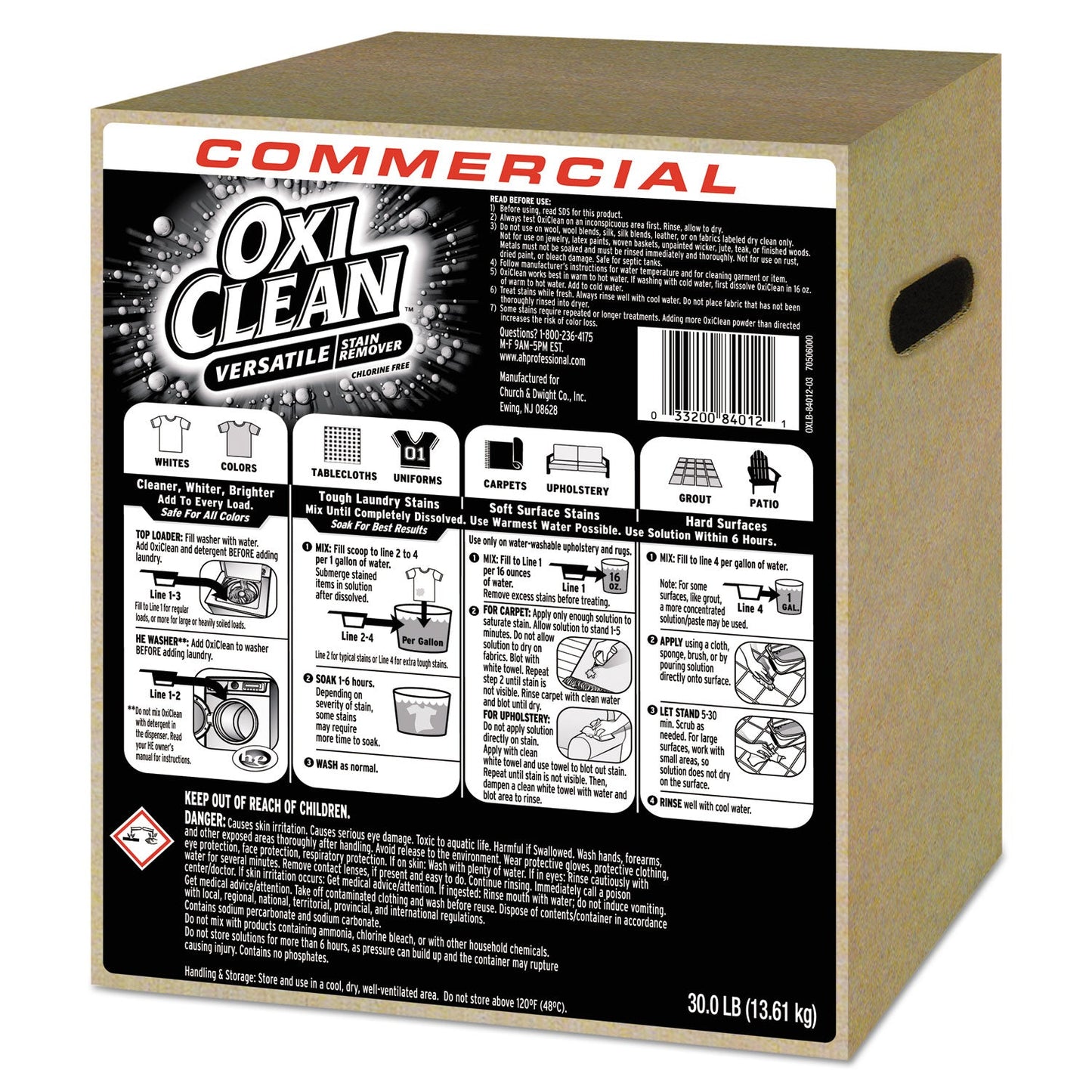 OxiClean Stain Remover, Regular Scent, 30 lb Box