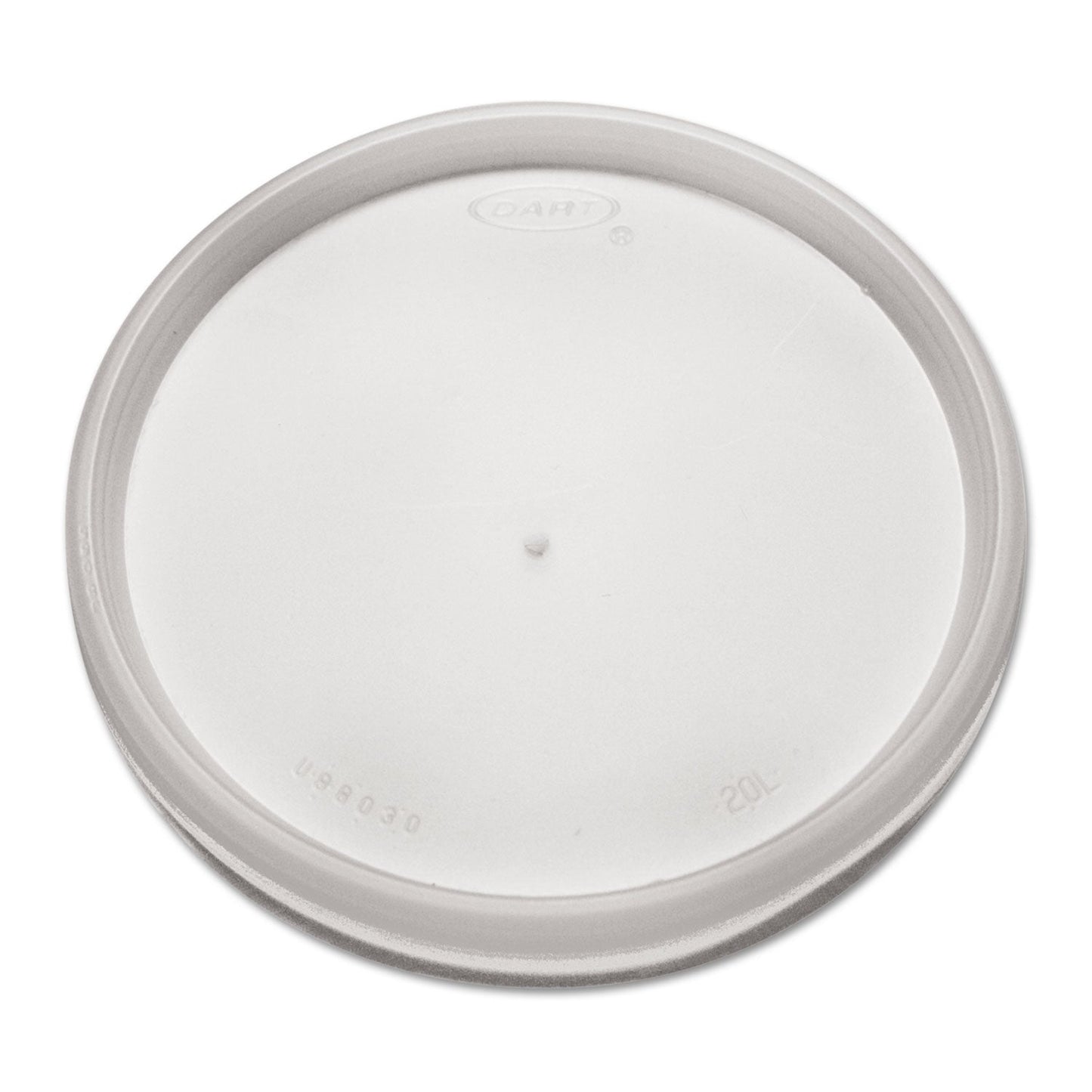 Dart Plastic Lids for Foam Cups, Bowls and Containers, Flat, Vented, Fits 6-32 oz, Translucent, 100/Pack, 10 Packs/Carton
