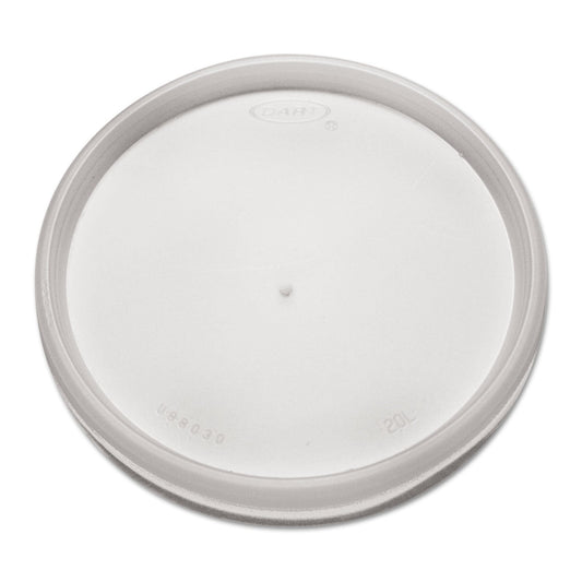 Dart Plastic Lids for Foam Cups, Bowls and Containers, Flat, Vented, Fits 6-32 oz, Translucent, 100/Pack, 10 Packs/Carton