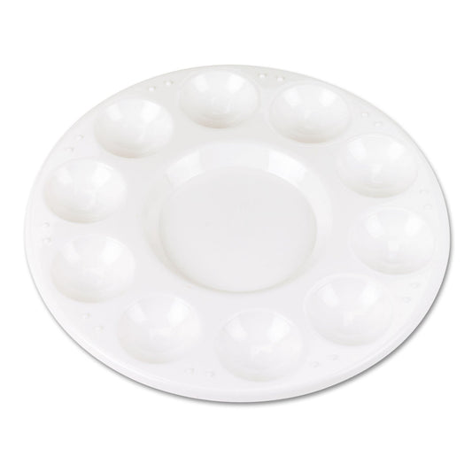 Creativity Street Round Plastic Paint Trays for Classroom, White, 10/Pack