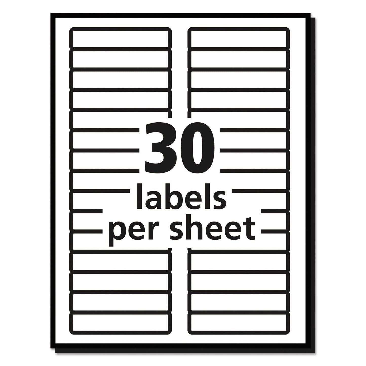 Avery Removable File Folder Labels with Sure Feed Technology, 0.66 x 3.44, White, 30/Sheet, 25 Sheets/Pack