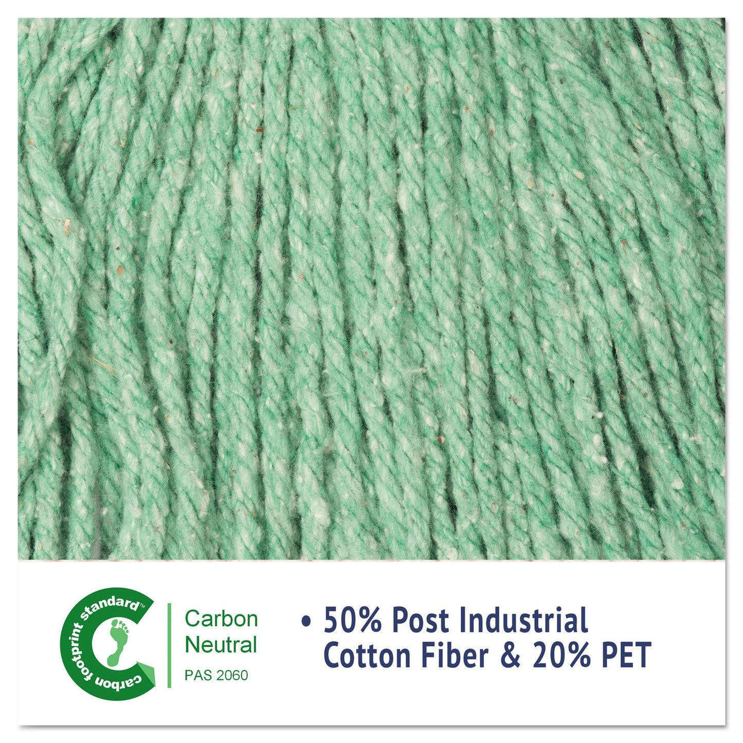 Boardwalk Super Loop Wet Mop Head, Cotton/Synthetic Fiber, 5" Headband, Medium Size, Green, 12/Carton
