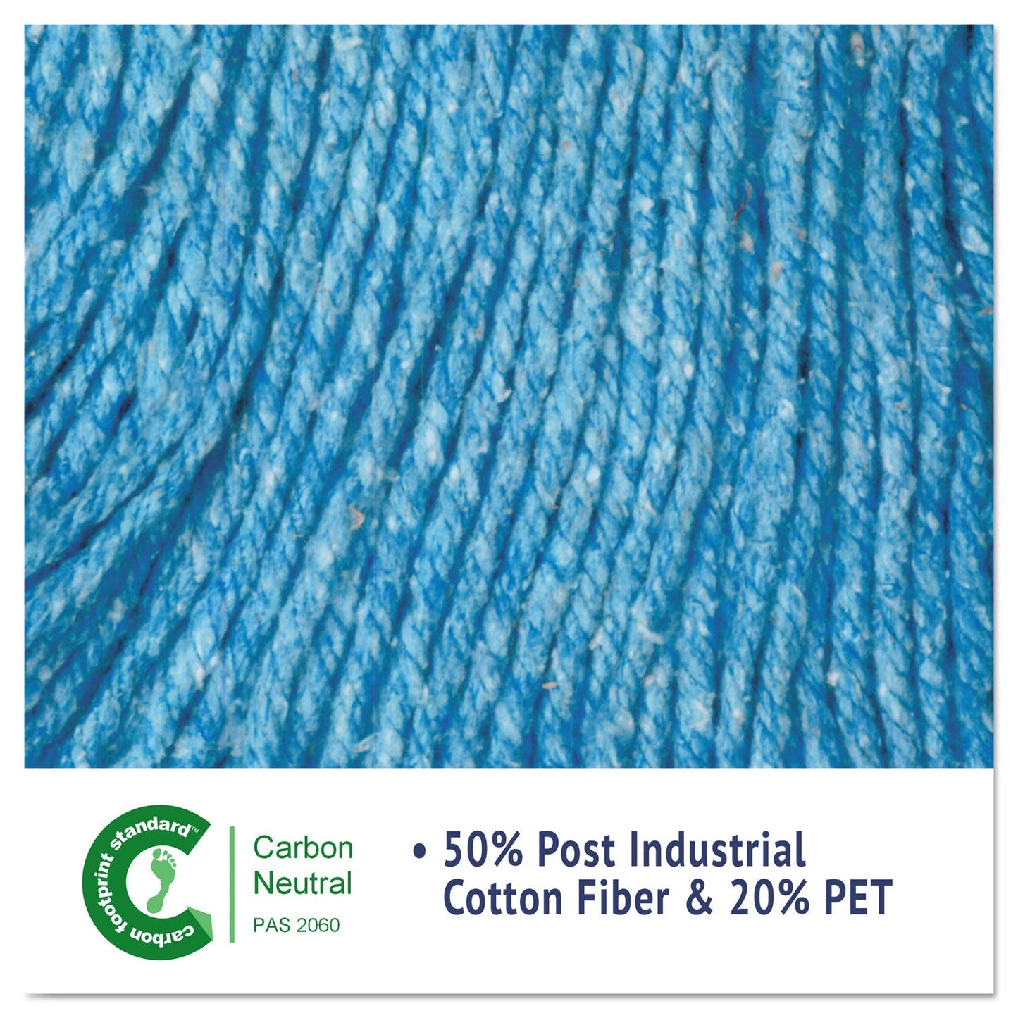Boardwalk Super Loop Wet Mop Head, Cotton/Synthetic Fiber, 5" Headband, Large Size, Blue