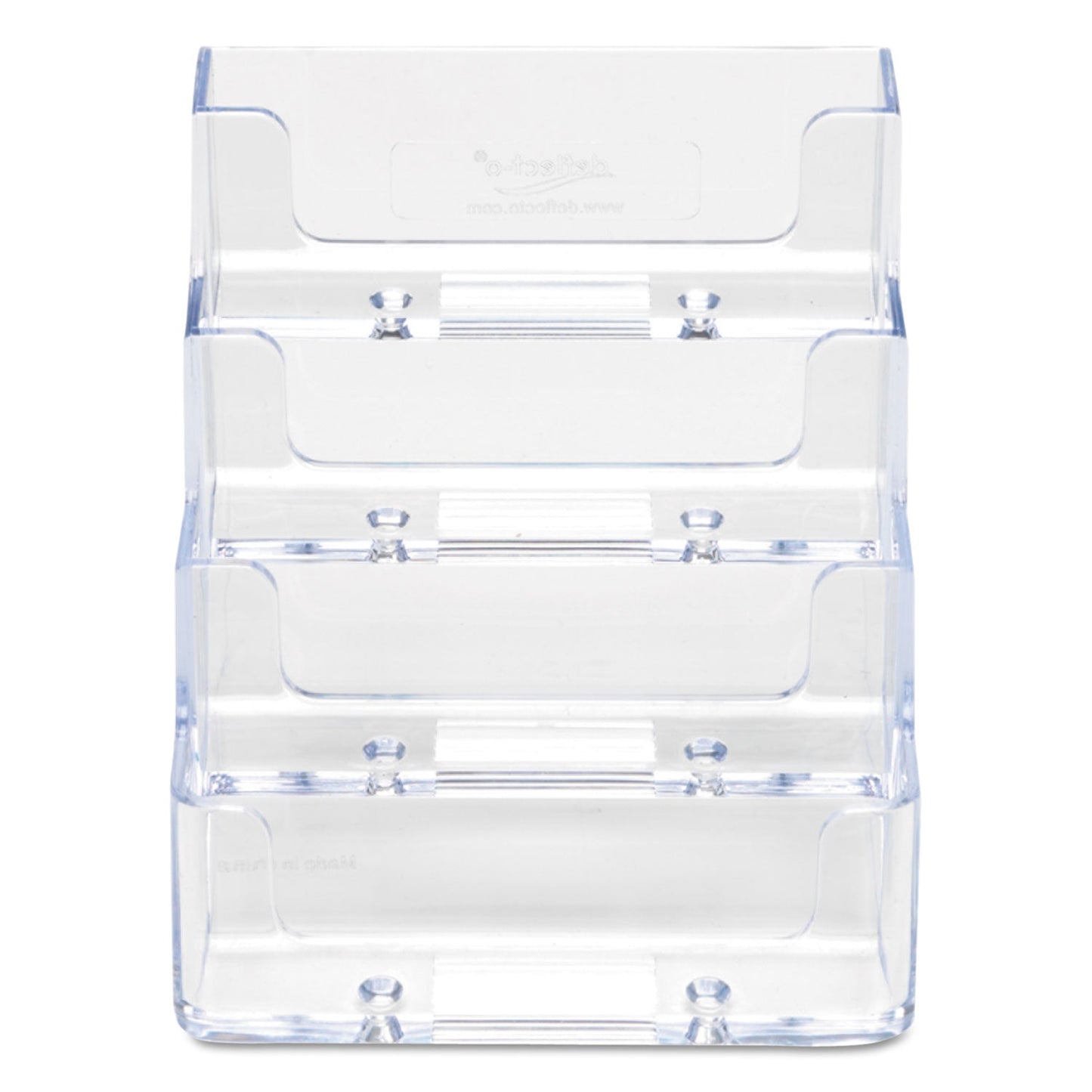deflecto 4-Pocket Business Card Holder, Holds 200 Cards, 3.94 x 3.5 x 3.75, Plastic, Clear