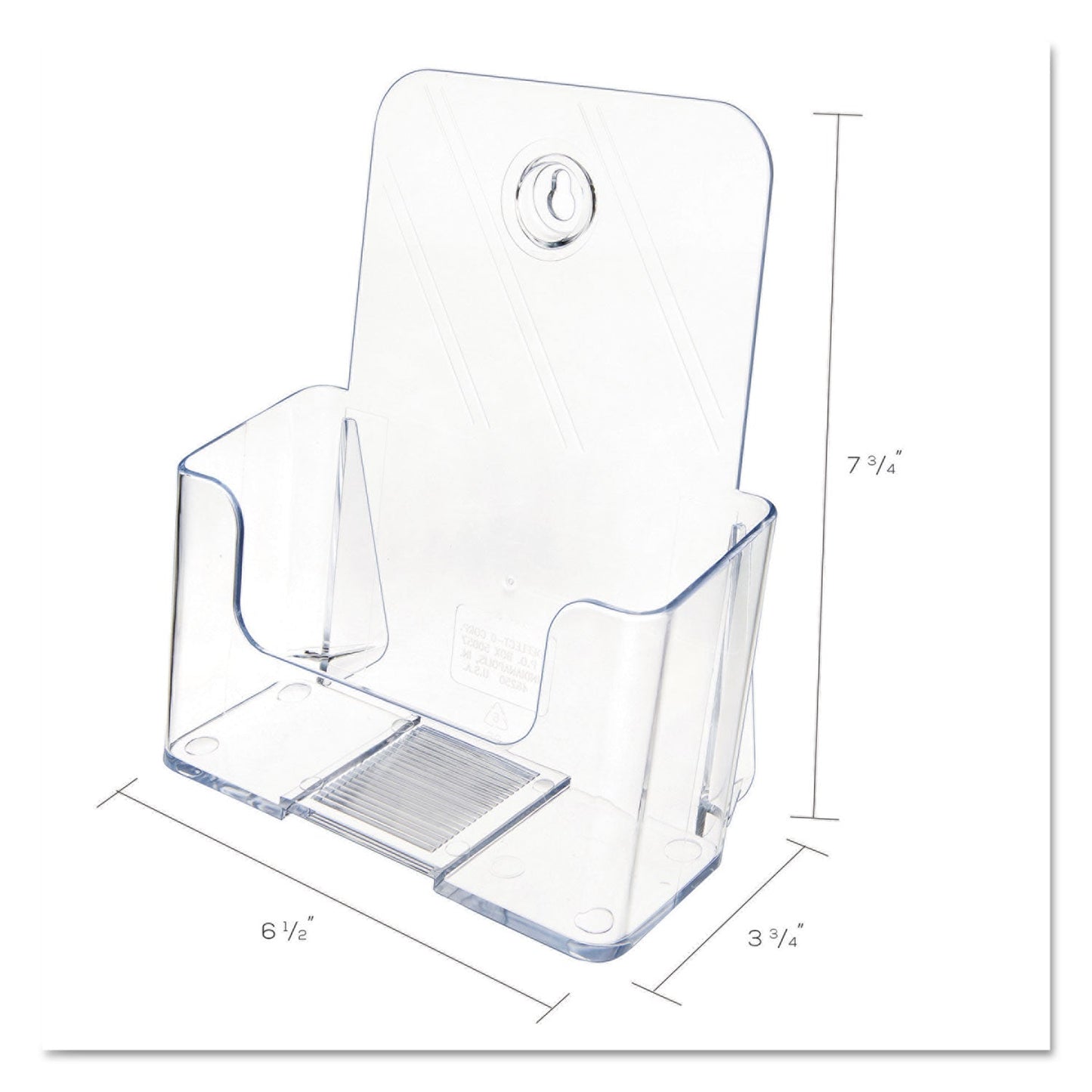 deflecto DocuHolder for Countertop/Wall-Mount, Booklet Size, 6.5w x 3.75d x 7.75h, Clear