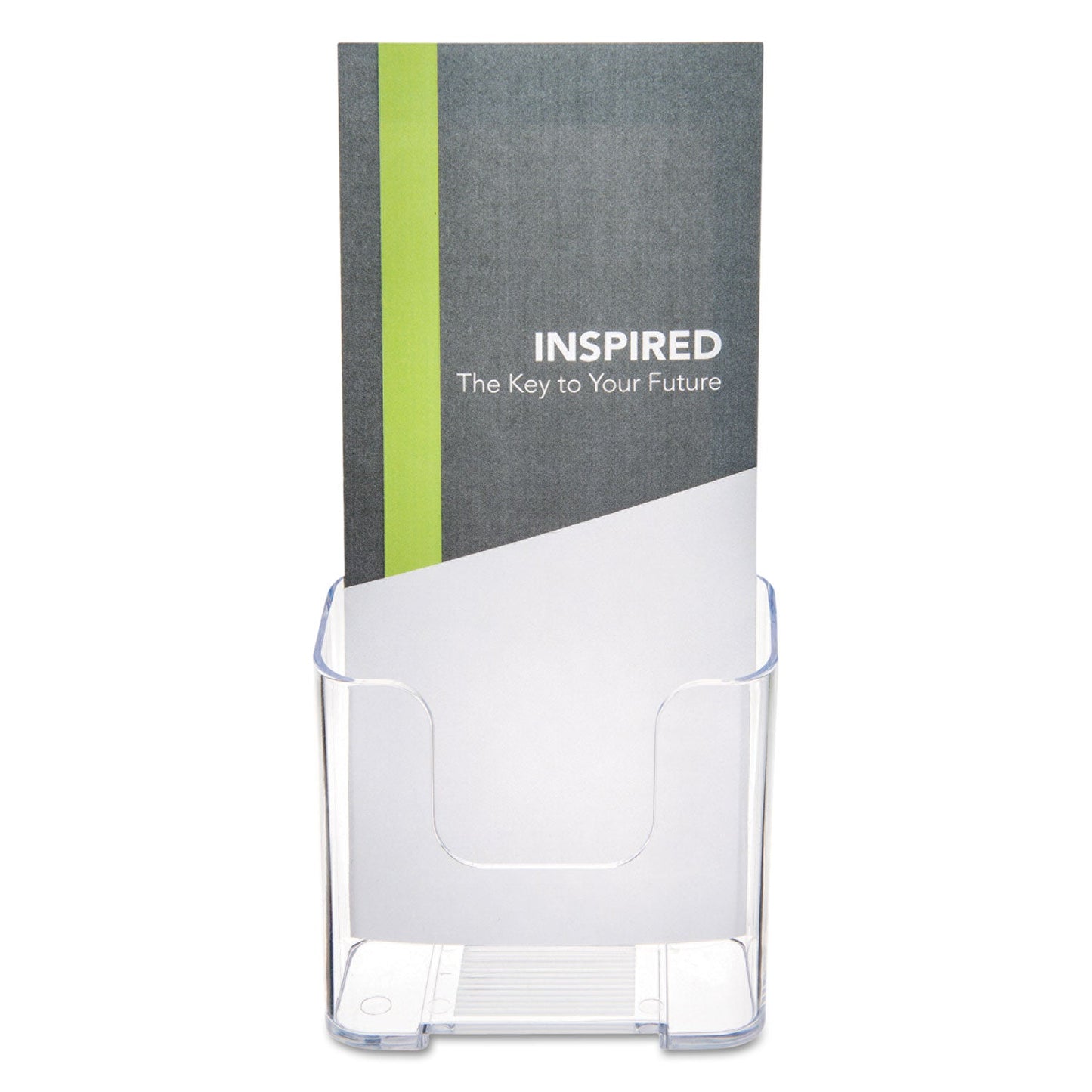 deflecto DocuHolder for Countertop/Wall-Mount, Leaflet Size, 4.25w x 3.25d x 7.75h, Clear