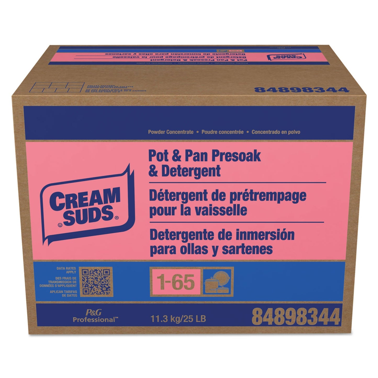 Cream Suds Manual Pot and Pan Presoak and Detergent without Phosphate, Baby Powder Scent, Powder, 25 lb Box