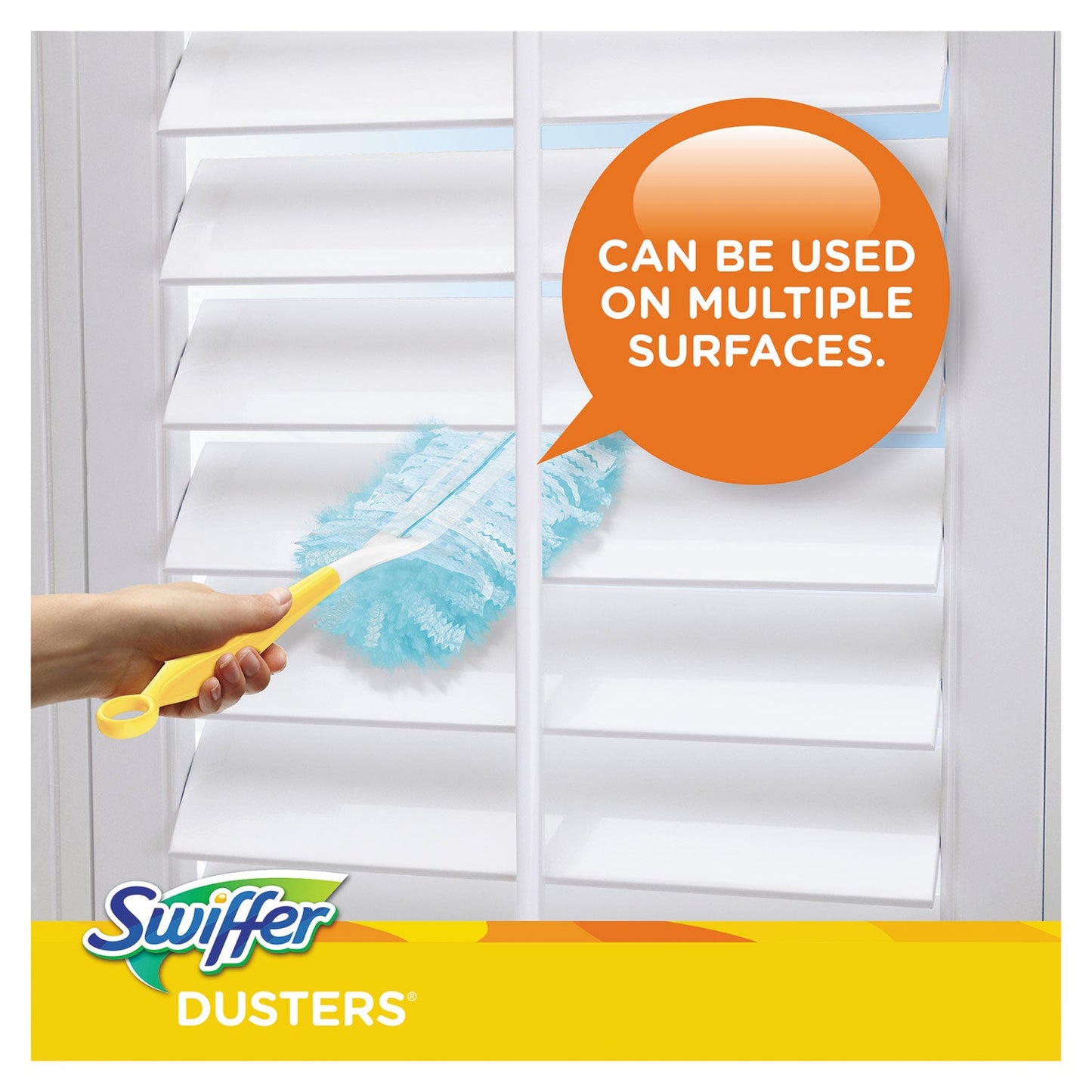 Swiffer Dusters Starter Kit, Dust Lock Fiber, 6" Handle, Blue/Yellow, 6/Carton