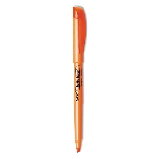 BIC Brite Liner Highlighter, Assorted Ink Colors, Chisel Tip, Assorted Barrel Colors, 5/Set