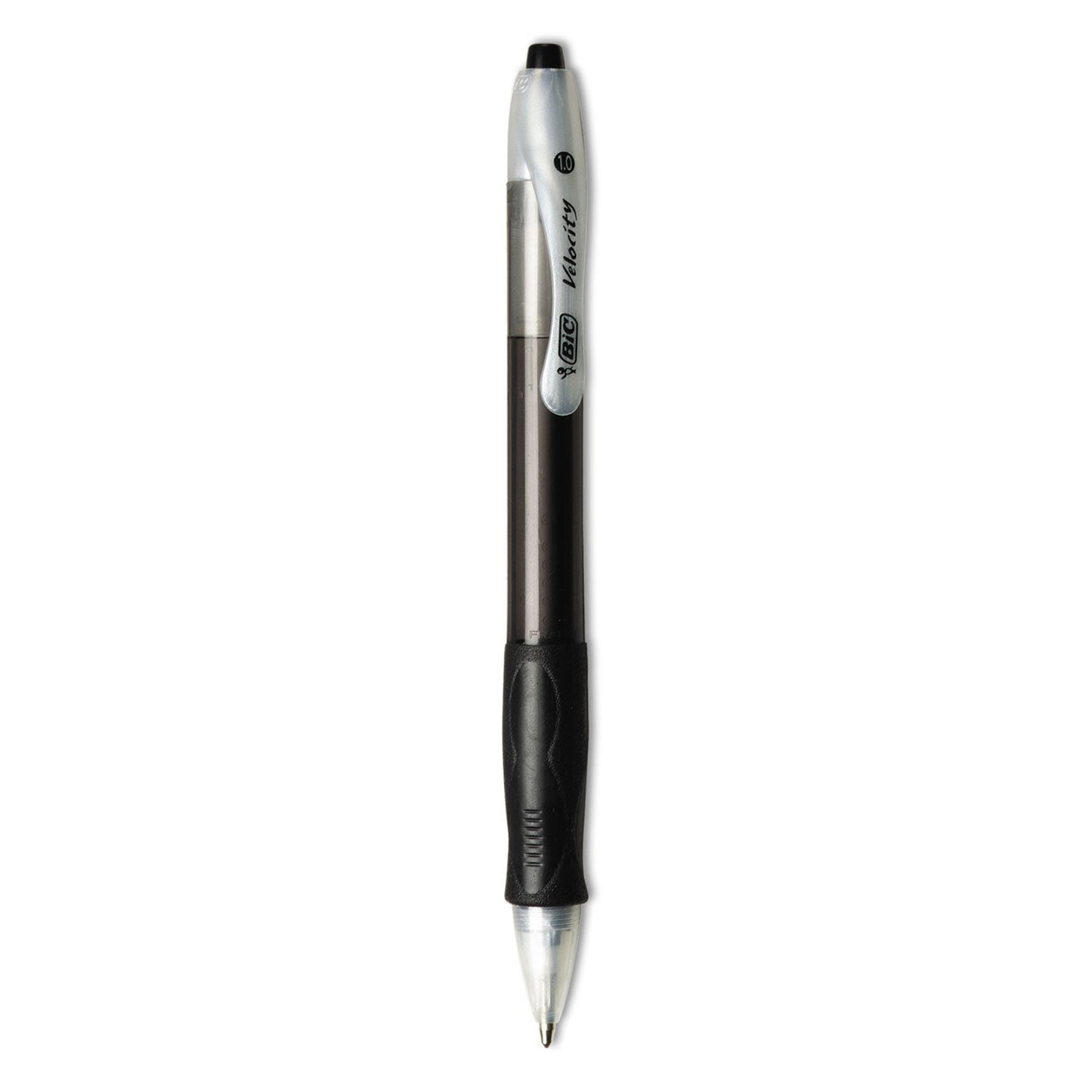 BIC Velocity Easy Glide Ballpoint Pen Value Pack, Retractable, Medium 1 mm, Black Ink, Black Barrel, 36/Pack