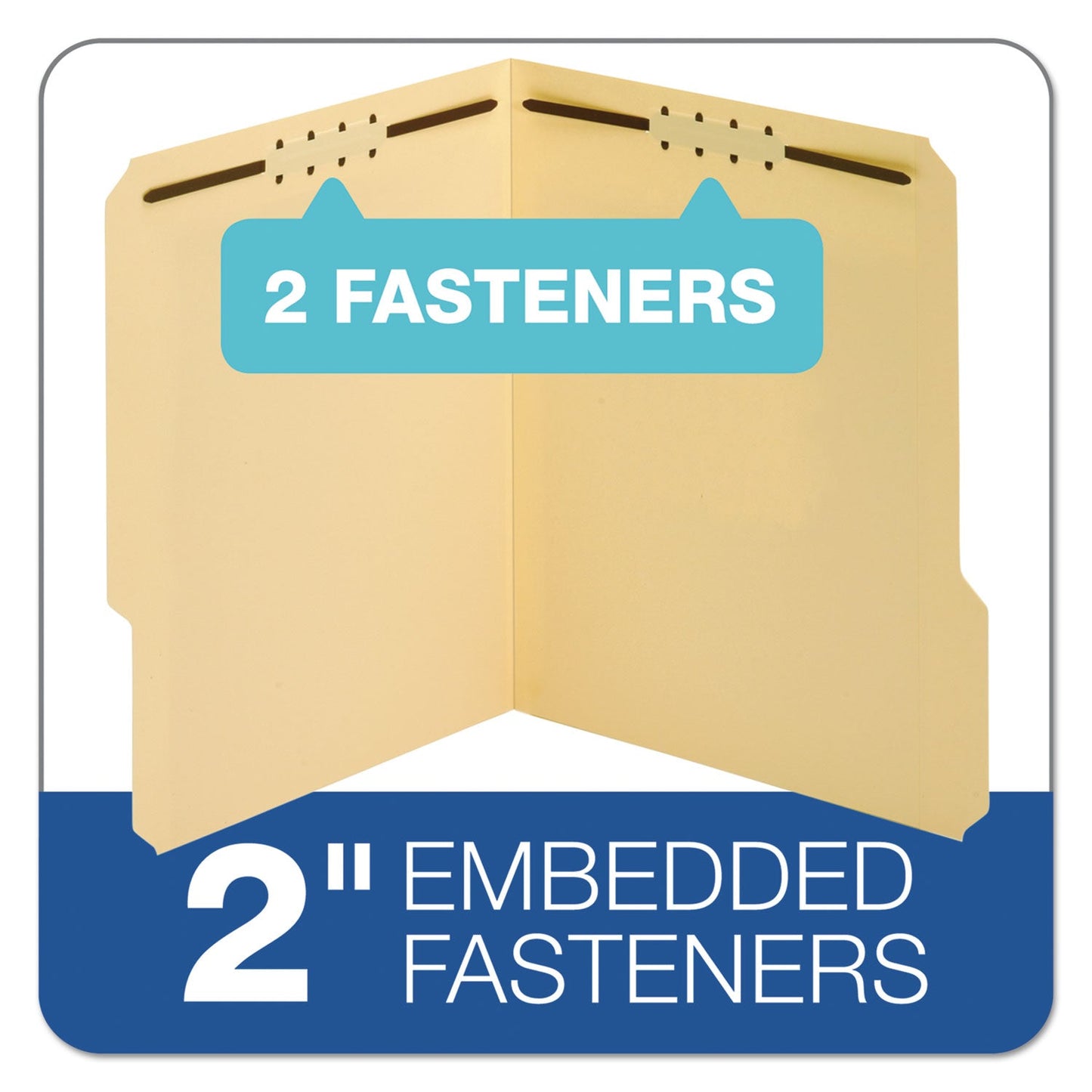 Pendaflex Top Tab Fastener Folder, 2 Fasteners, Letter Size, Manila Exterior, 50/Box