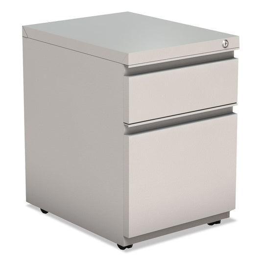 Alera File Pedestal with Full-Length Pull, Left or Right, 2-Drawers: Box/File, Legal/Letter, Light Gray, 14.96" x 19.29" x 21.65"