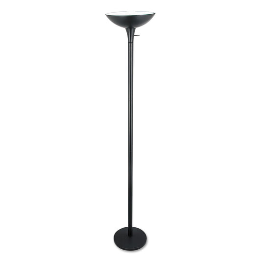 Alera Torchier Floor Lamp, 12.5"w x 12.5"d x 72"h, Matte Black