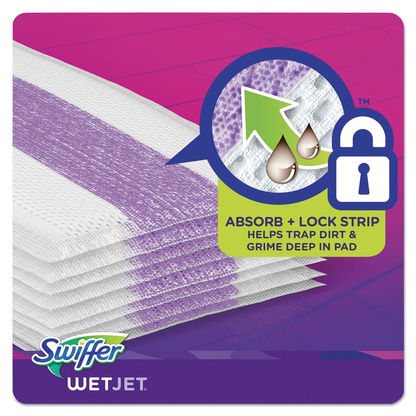Swiffer WetJet System Refill Cloths, 11.3" x 5.4", White, 24/Box, 4/Carton