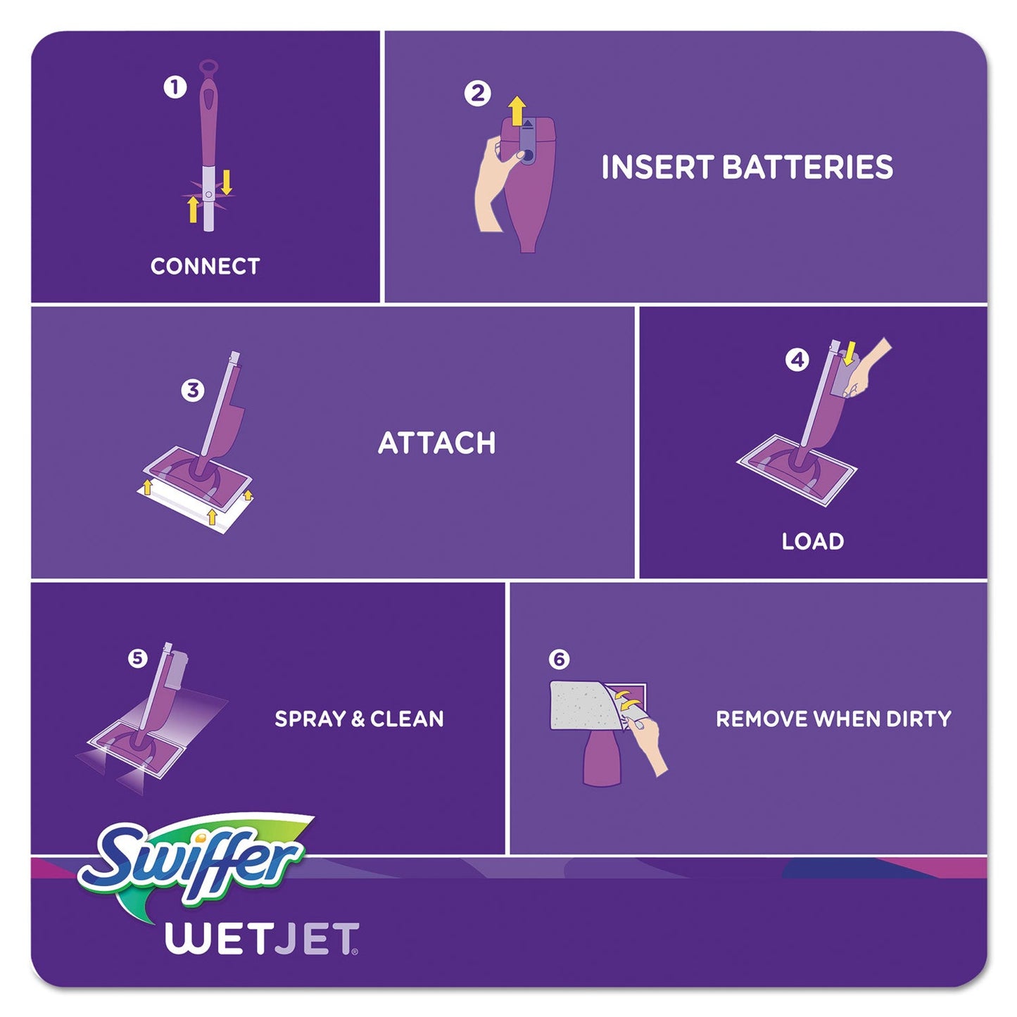 Swiffer WetJet System Refill Cloths, 11.3" x 5.4", White, 24/Box, 4/Carton