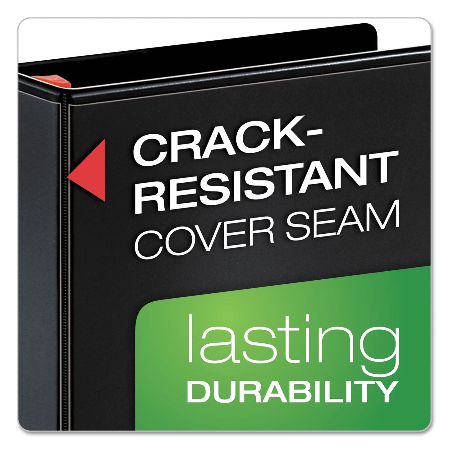 Cardinal XtraLife ClearVue Non-Stick Locking Slant-D Ring Binder, 3 Rings, 5" Capacity, 11 x 8.5, Black