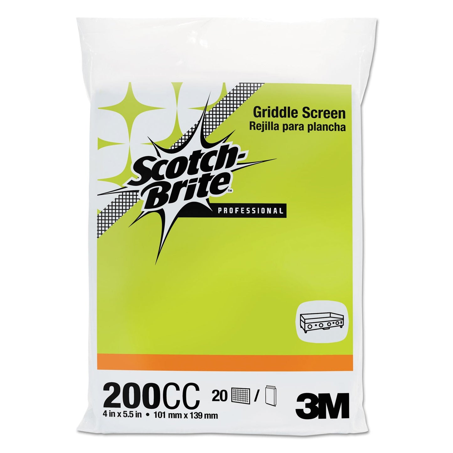 Scotch-Brite Griddle Screen, 4 x 5.5, Gray, 20/Pack