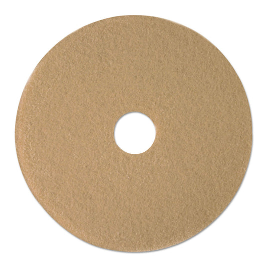 Boardwalk Burnishing Floor Pads, 19" Diameter, Tan, 5/Carton
