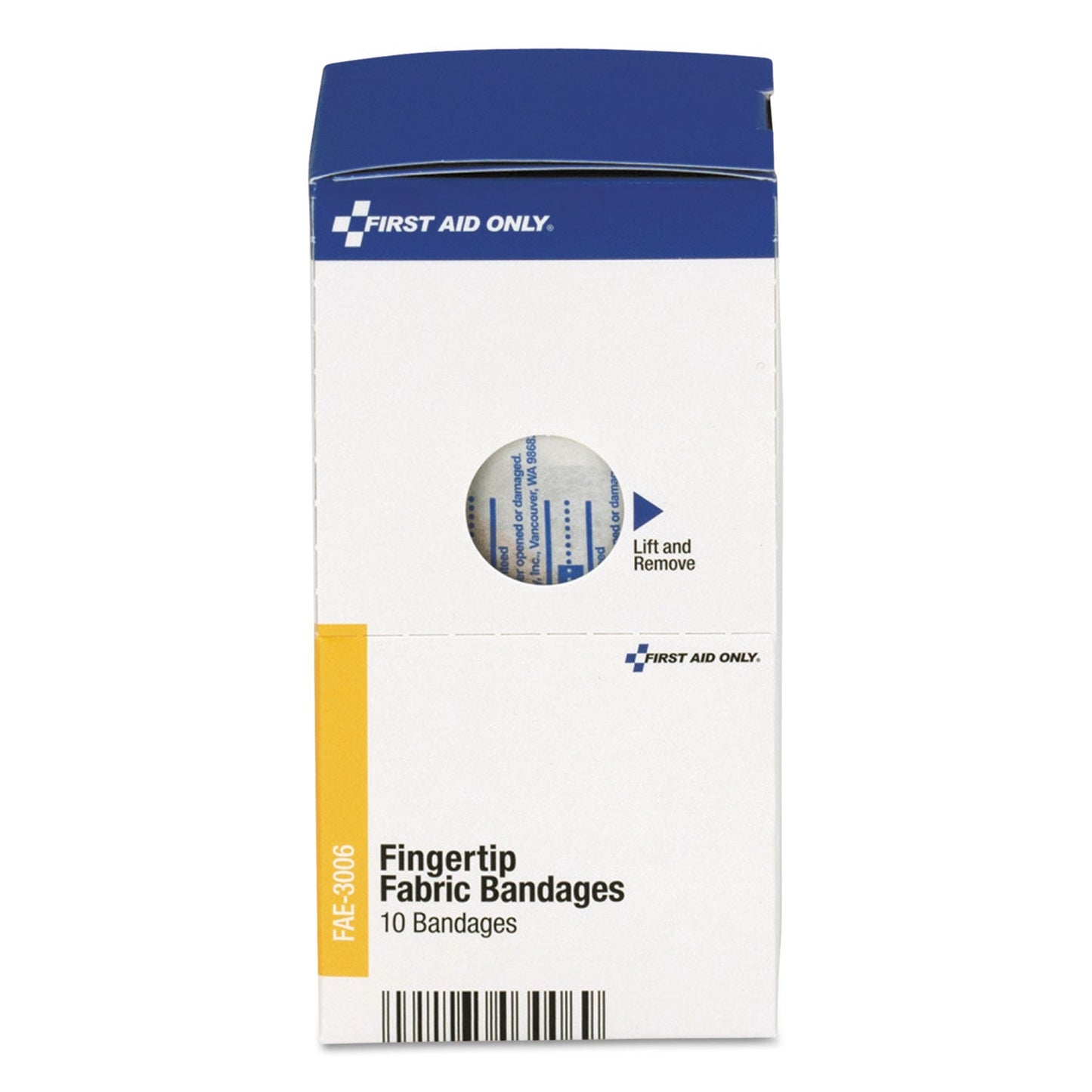First Aid Only SmartCompliance Fingertip Bandages, 1.88 x 2, 10/Box