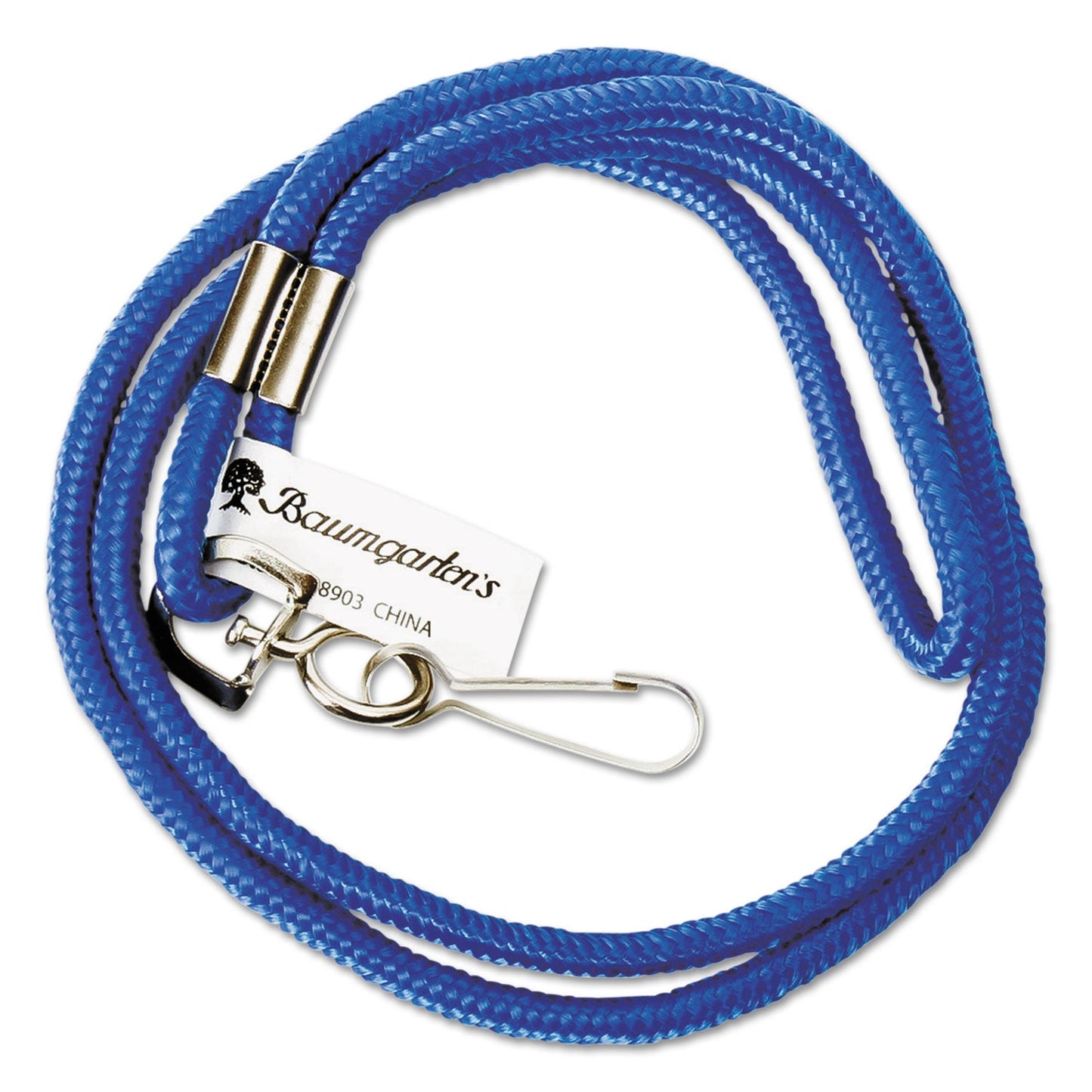 SICURIX Rope Lanyard, Metal Hook Fastener, 36" Long, Nylon, Blue