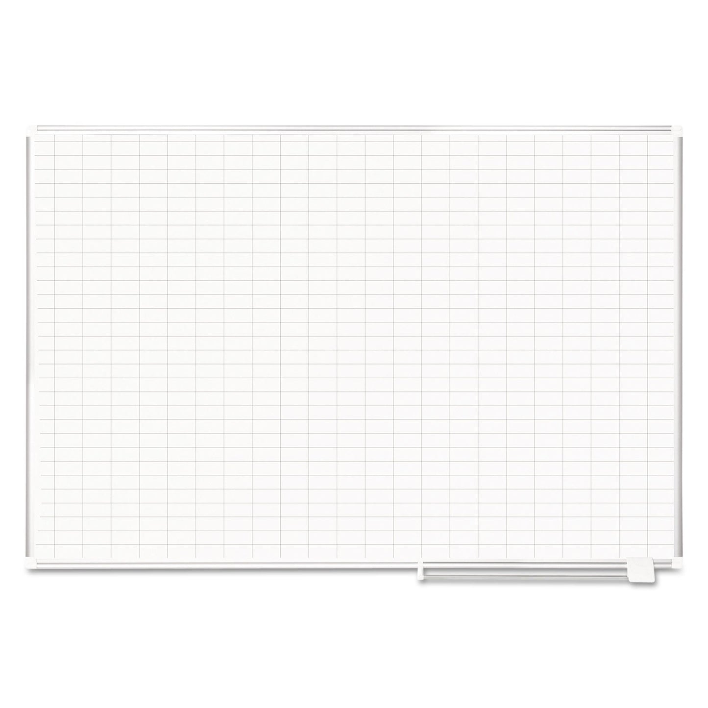 MasterVision Gridded Magnetic Porcelain Planning Board, 1 x 2 Grid, 72 x 48, Aluminum Frame