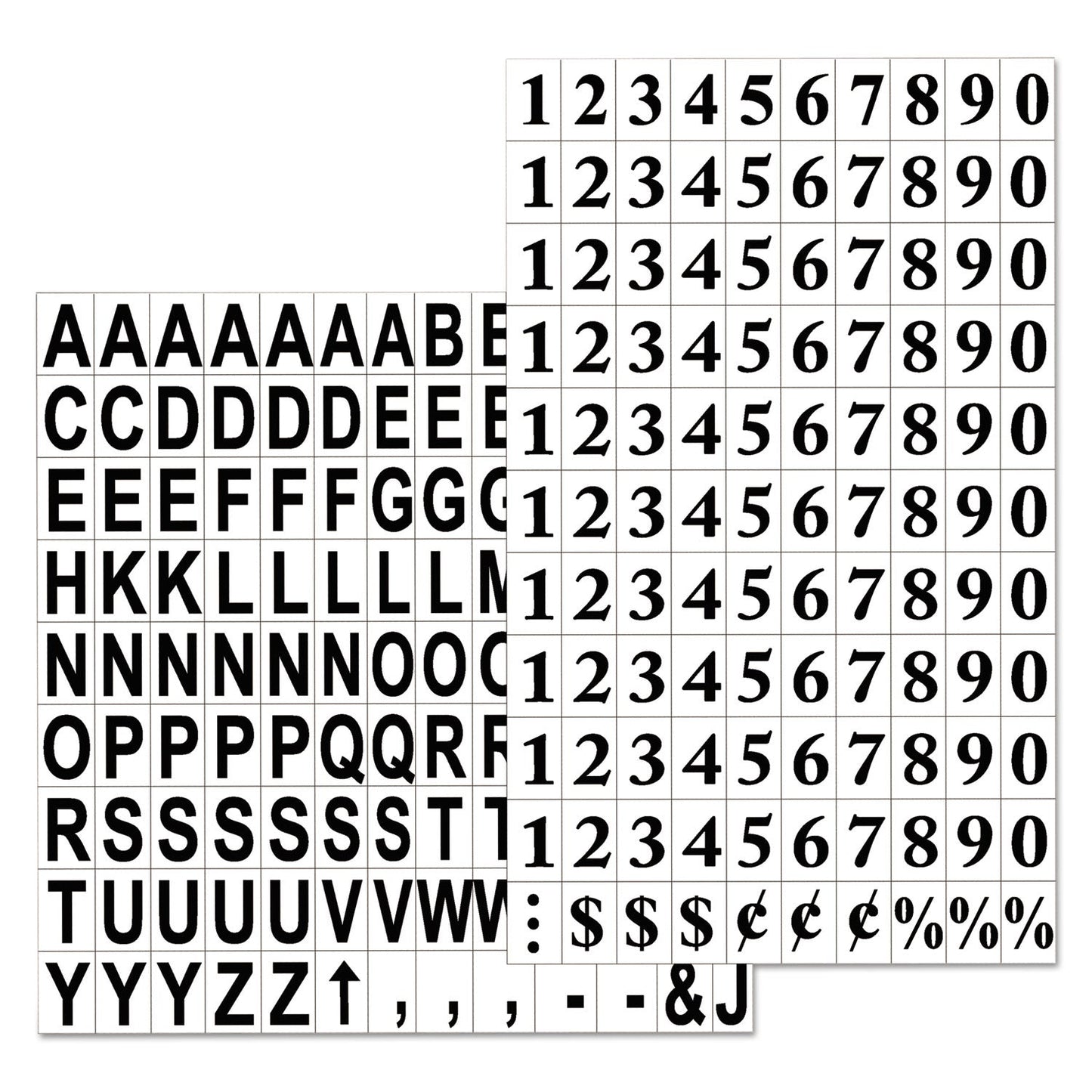 MasterVision Interchangeable Magnetic Board Accessories, Letters, Black, 0,75"h