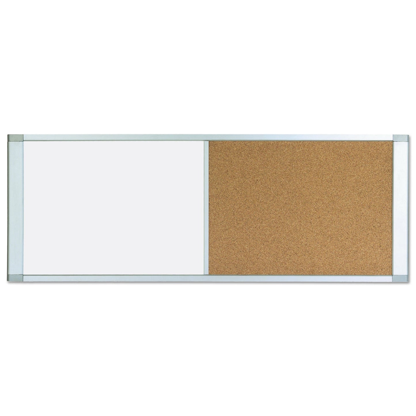 MasterVision Combo Cubicle Workstation Dry Erase/Cork Board, 36x18, Silver Frame