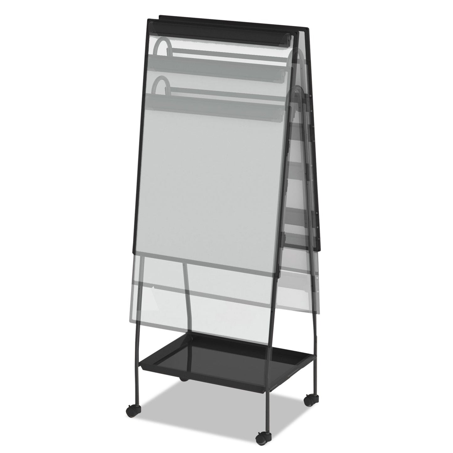 MasterVision Creation Station Dry Erase Board, 29 1/2 x 74 7/8, Black Frame