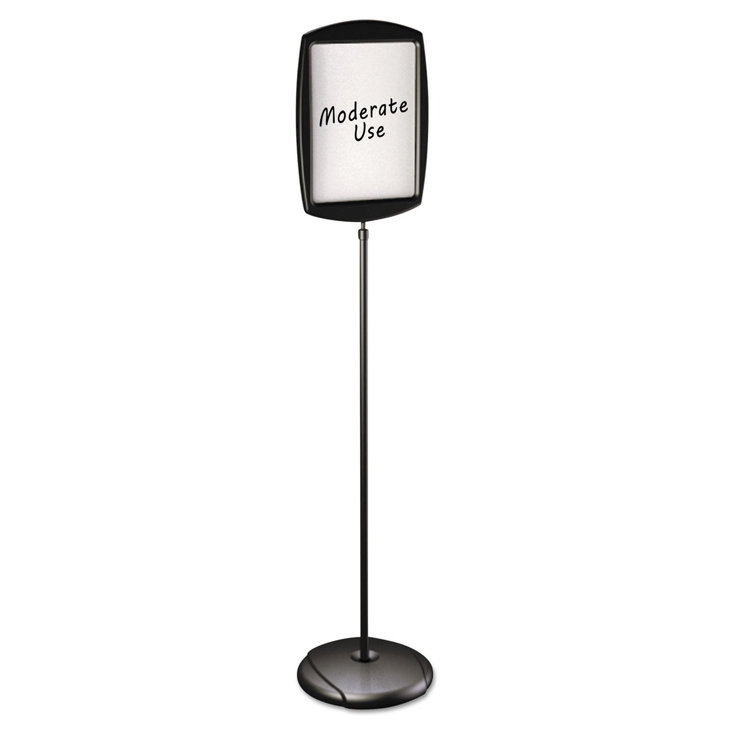 MasterVision Floor Stand Sign Holder, Rectangle, 15x11 sign, 66"H, Black Frame