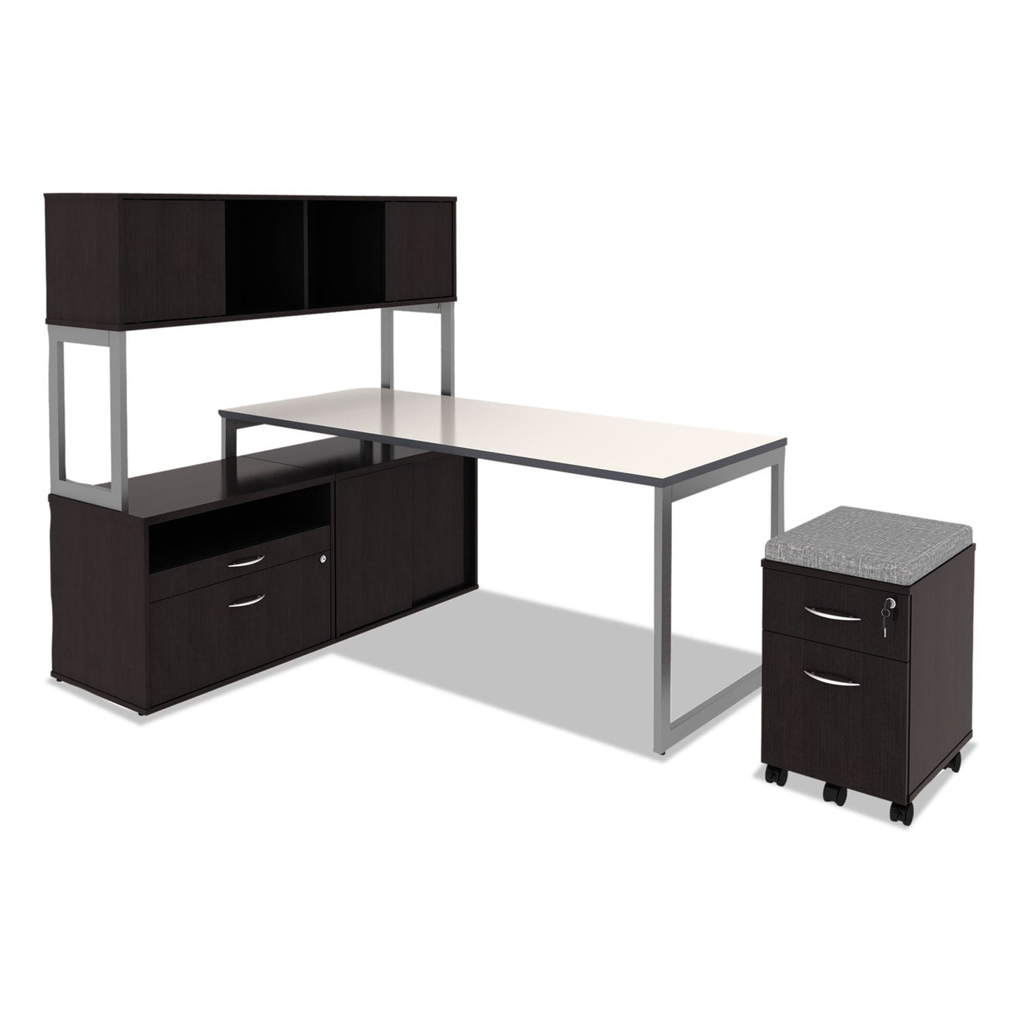 Alera Reversible Laminate Table Top, Rectangular, 71.5w x 23.63d, White/Gray