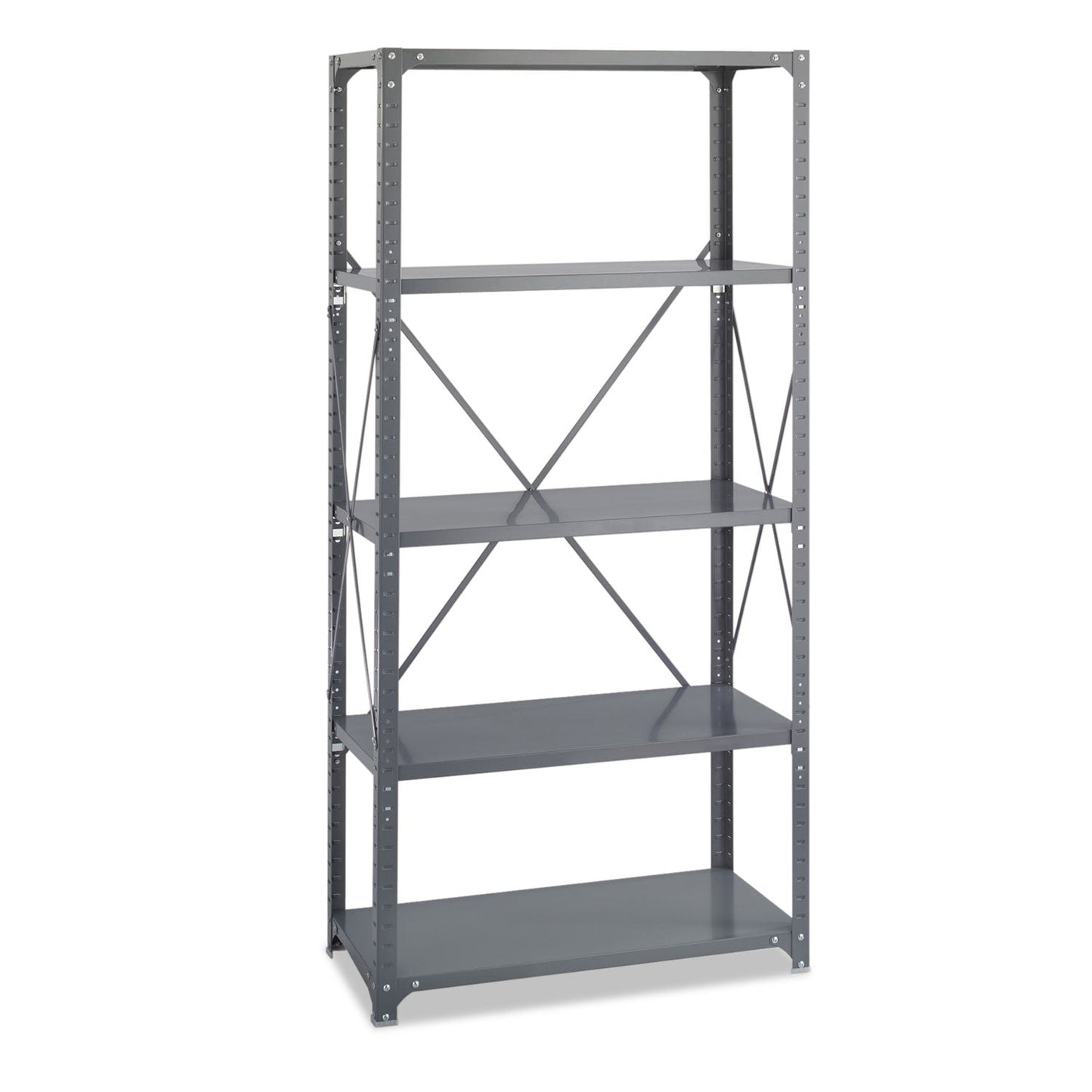 Safco Commercial Steel Shelving Unit, Five-Shelf, 36w x 18d x 75h, Dark Gray