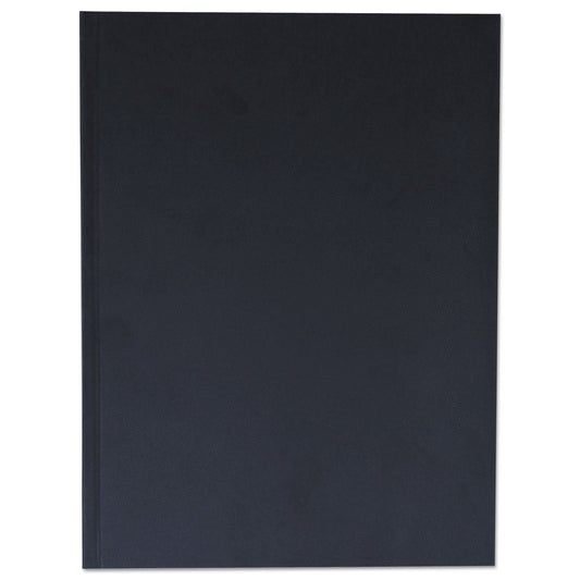 Universal Casebound Hardcover Notebook, 1 Subject, Wide/Legal Rule, Black Cover, 10.25 x 7.63, 150 Sheets