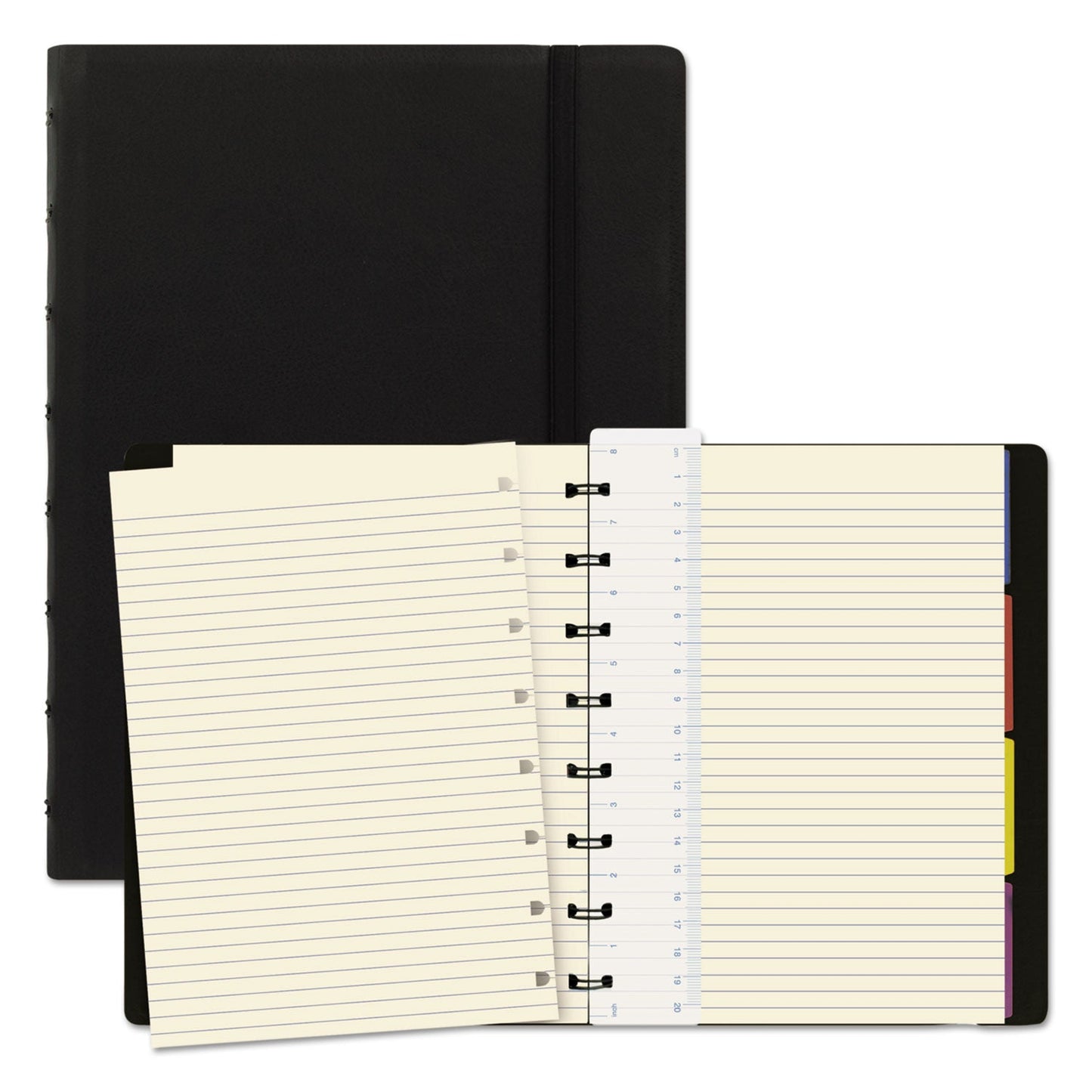 Filofax Notebook, 1 Subject, Medium/College Rule, Black Cover, 8.25 x 5.81, 112 Sheets