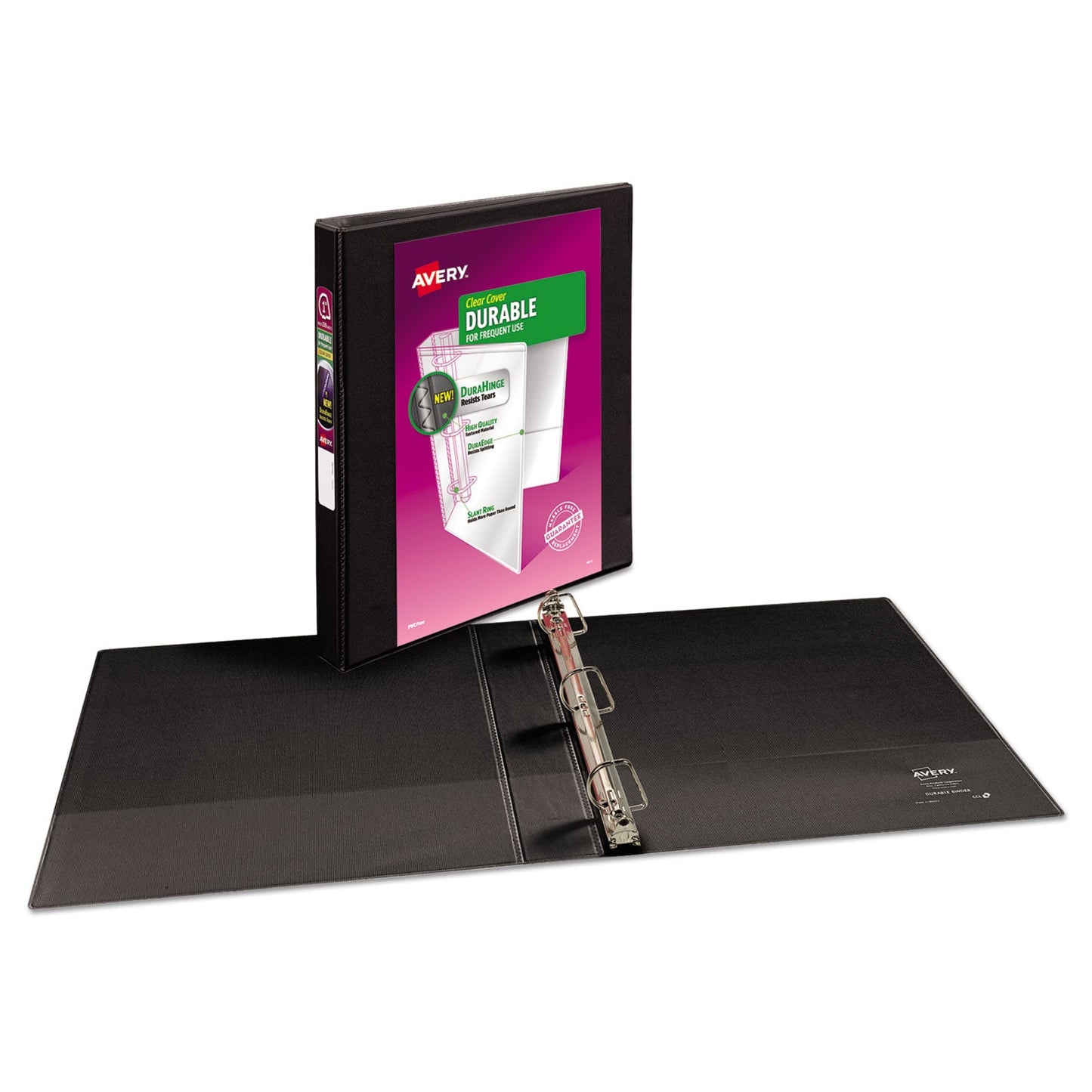 Avery Durable View Binder with DuraHinge and Slant Rings, 3 Rings, 1" Capacity, 11 x 8.5, Black